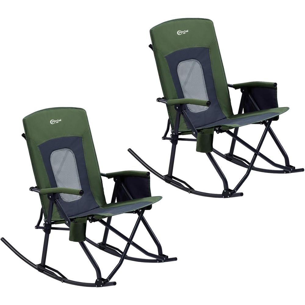Outdoor Camping Rocker - Duże, składane krzesło kempingowe z funkcją