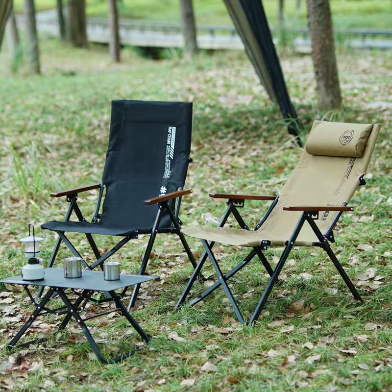 Outdoor Camping Loveseat - Składane krzesło plażowe/kempingowe z wysokim oparciem,