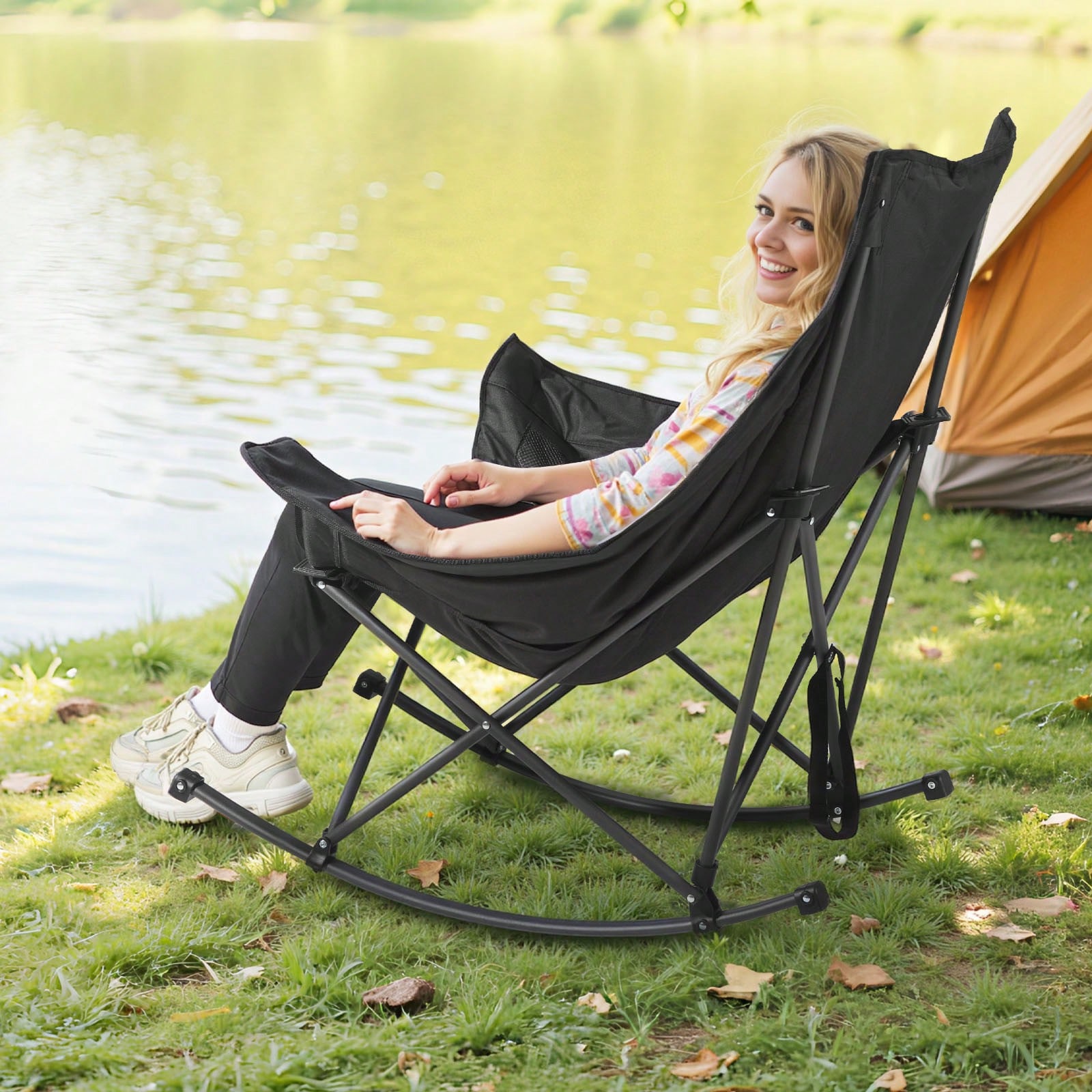 Outdoor Camping Rocker - Krzesło Kempingowe z Funkcją Biegania na