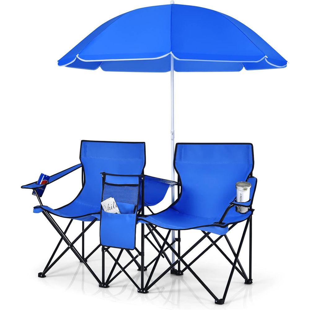 Outdoor Camping Loveseat - Przenośne składane krzesła piknikowe z odłączanym