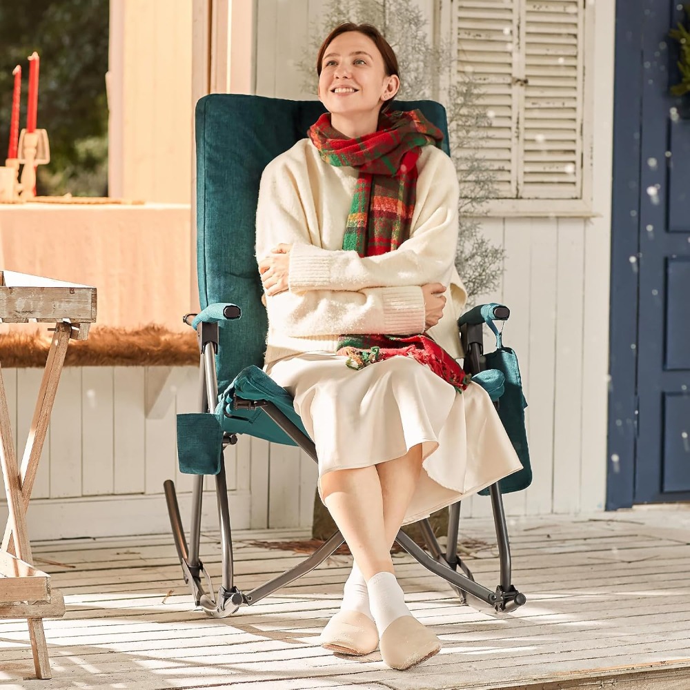 Outdoor Camping Rocker - Zestaw 2 dużych, wytrzymałych, składanych krzeseł