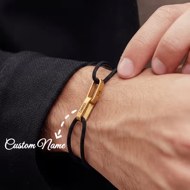 Paracord Bracelet - Bransoletka dla par z grawerowanymi imionami