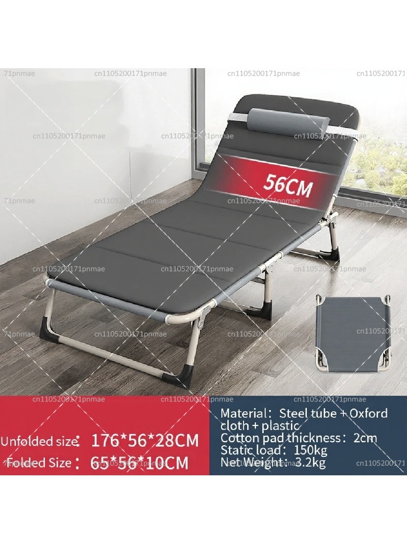 Outdoor Camping Chairs Folding - Metalowe składane łóżko jednoosobowe, nowoczesne, przenośne