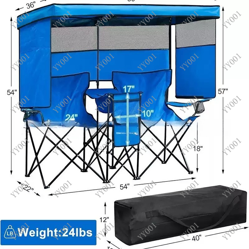 Outdoor Camping Chairs Folding - Przenośne, składane krzesło kempingowe z podwójnym