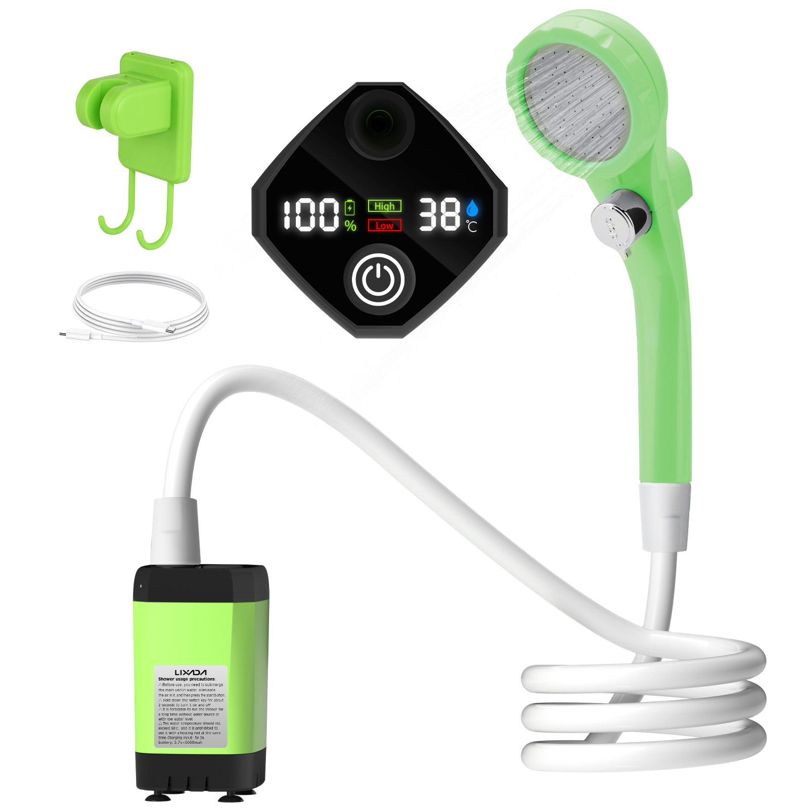 Camp Utensil Set - Lixada 6000mAh przenośna kempingowa pompa prysznicowa