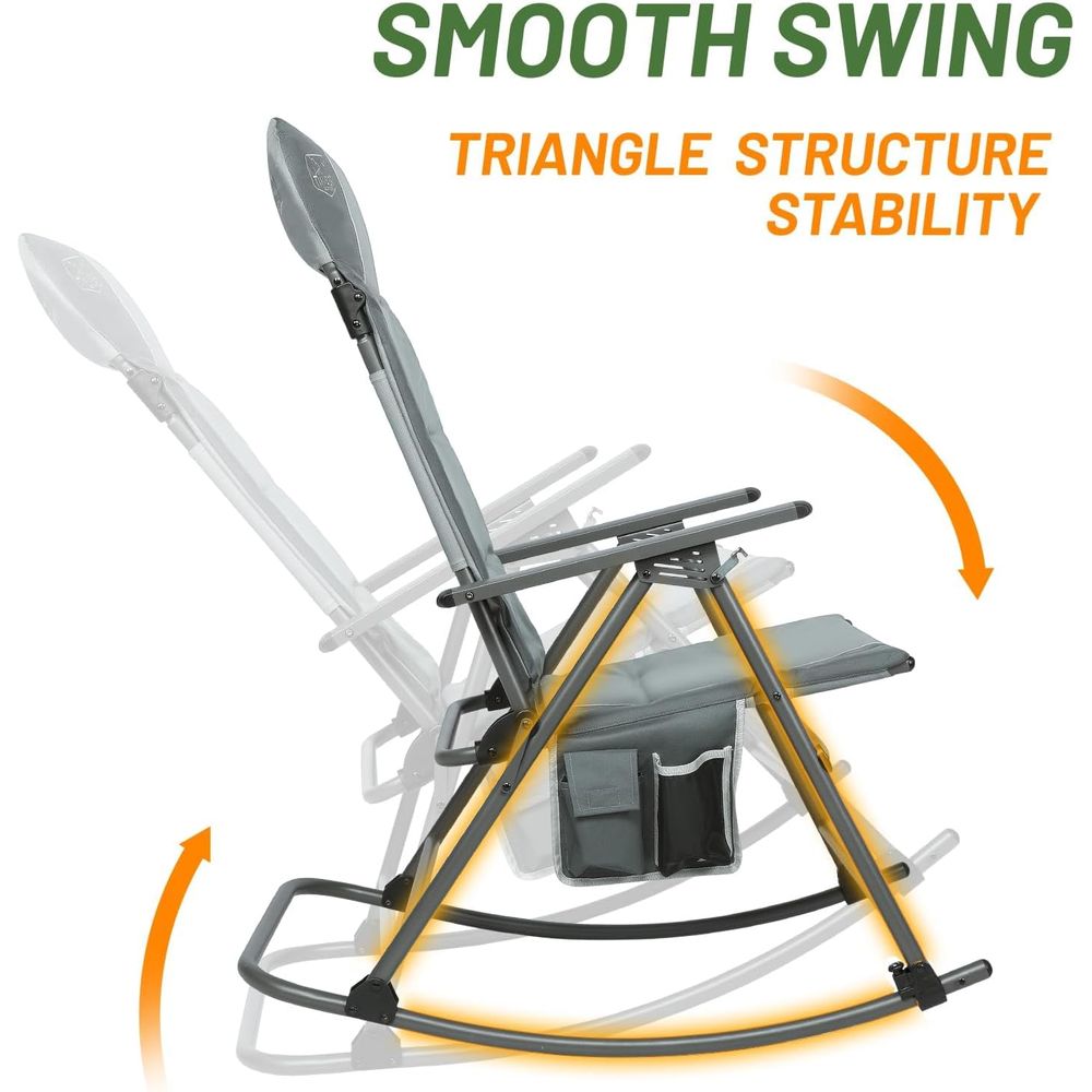 Duże, składane krzesło bujane  – Outdoor Camping Rocker recenzja i cena