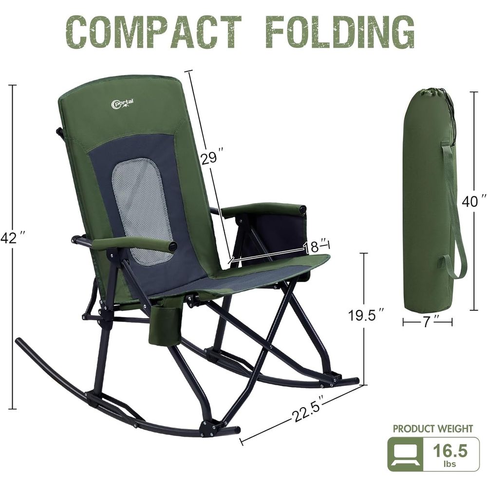 Duże, składane krzesło kemping – Outdoor Camping Rocker recenzja i cena