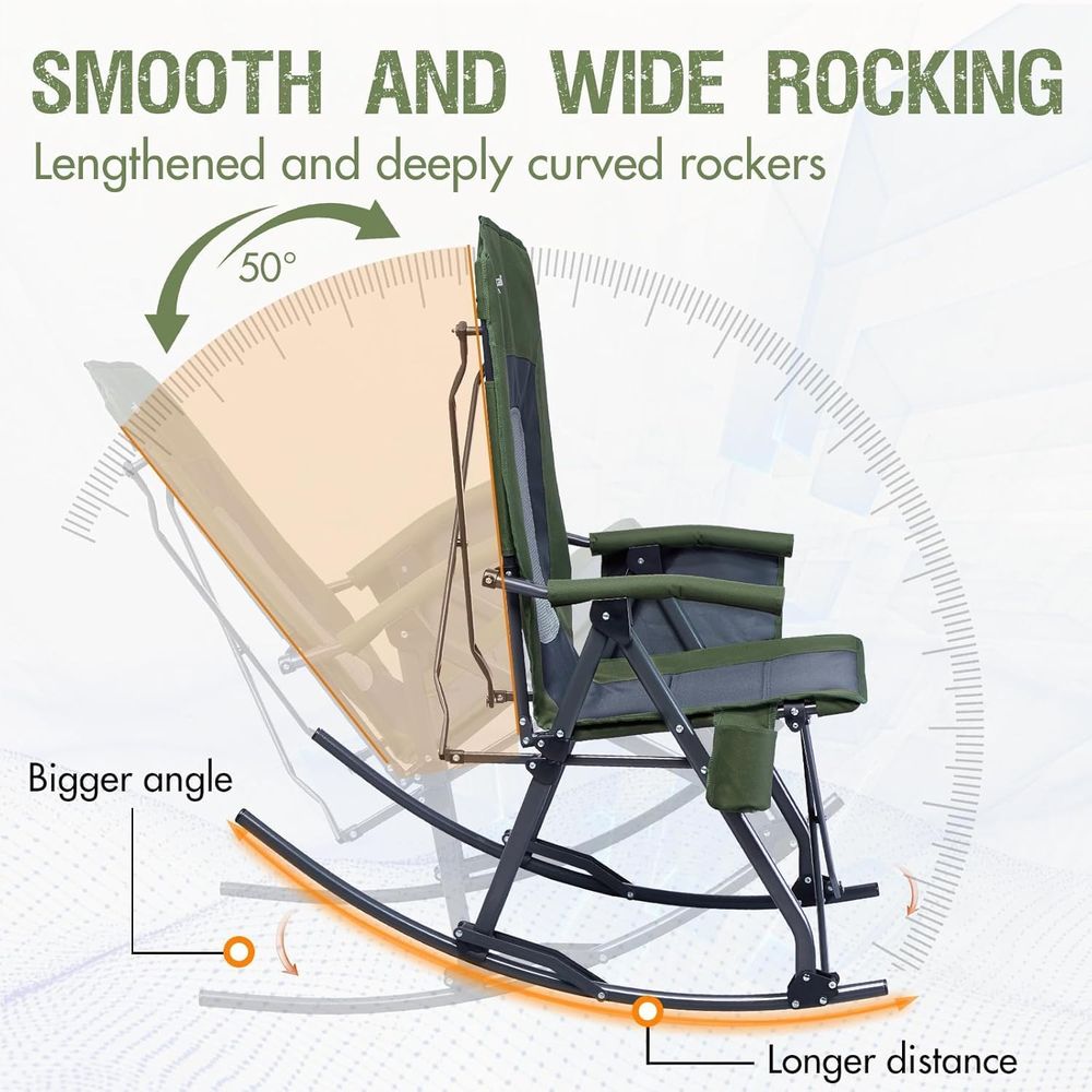 Duże, składane krzesło kemping – Outdoor Camping Rocker recenzja i cena