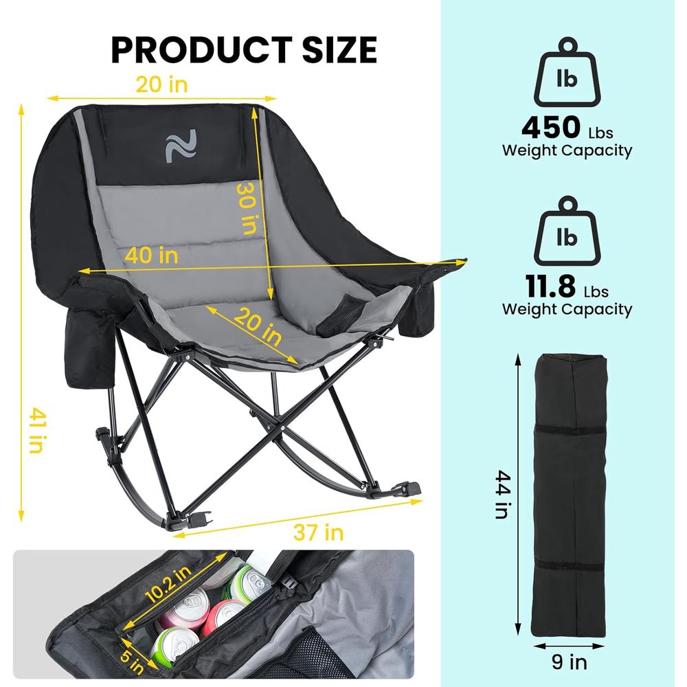 Przenośne krzesło bujane na ze – Outdoor Camping Rocker recenzja i cena