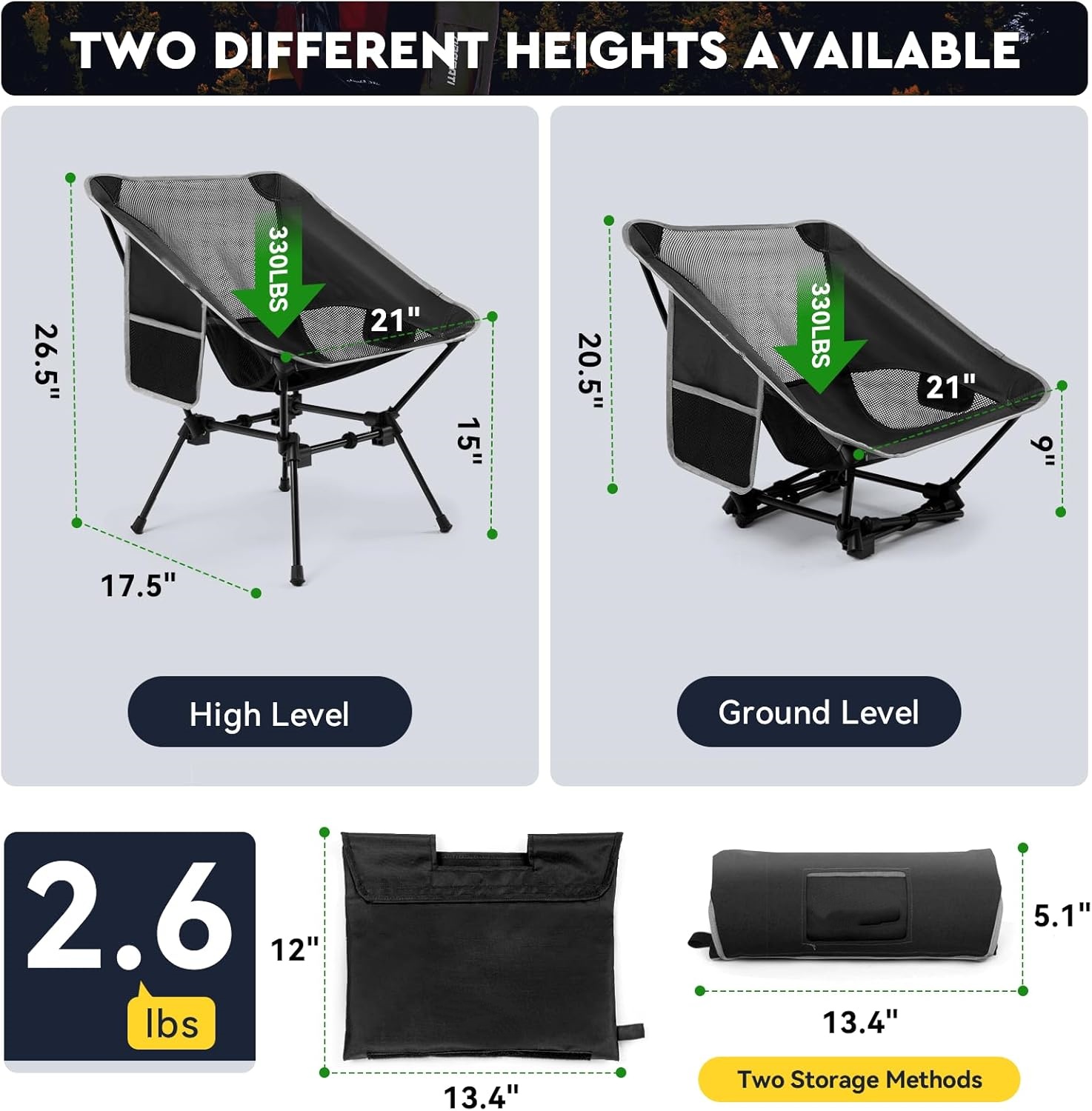 Lekkie krzesło kempingowe, krz – Outdoor Camping Chairs recenzja i cena
