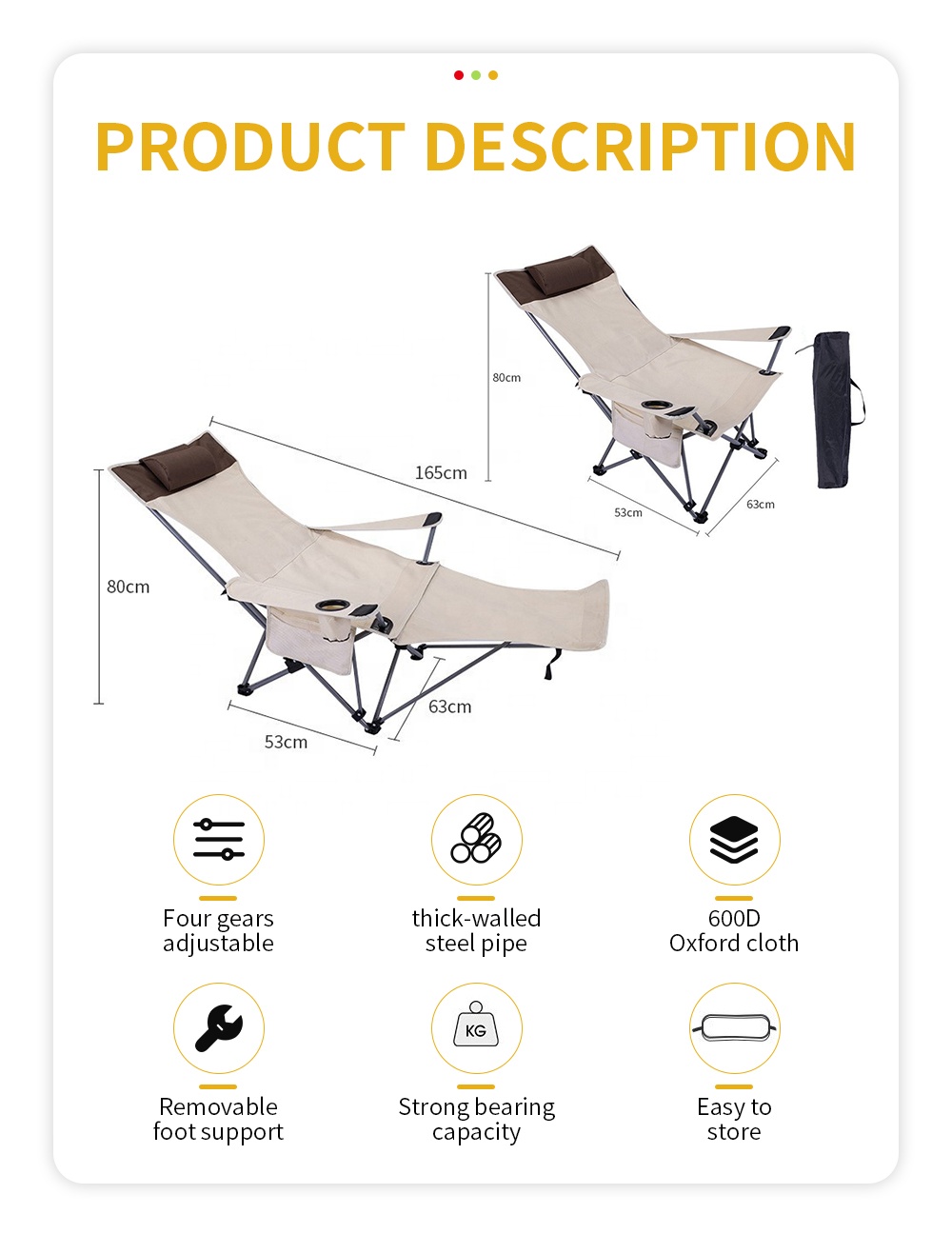 Przenośne składane krzesło roz – Outdoor Camping Chairs recenzja i cena