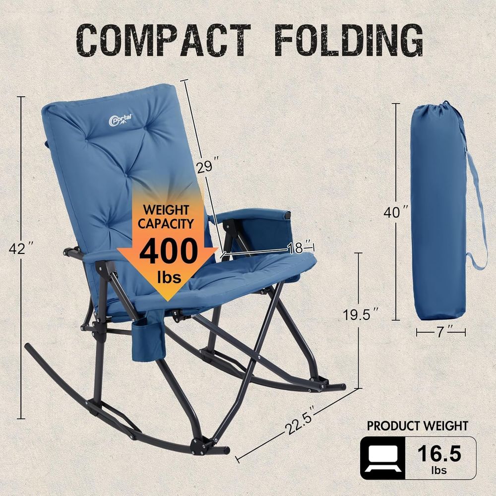 Krzesło Kempingowe Bujane na Z – Outdoor Camping Rocker recenzja i cena