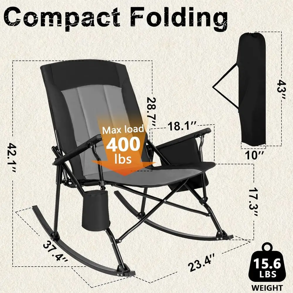Przenośne krzesło bujane z wys – Outdoor Camping Rocker recenzja i cena