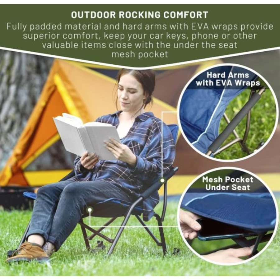Składane krzesło kempingowe z  – Outdoor Camping Rocker recenzja i cena