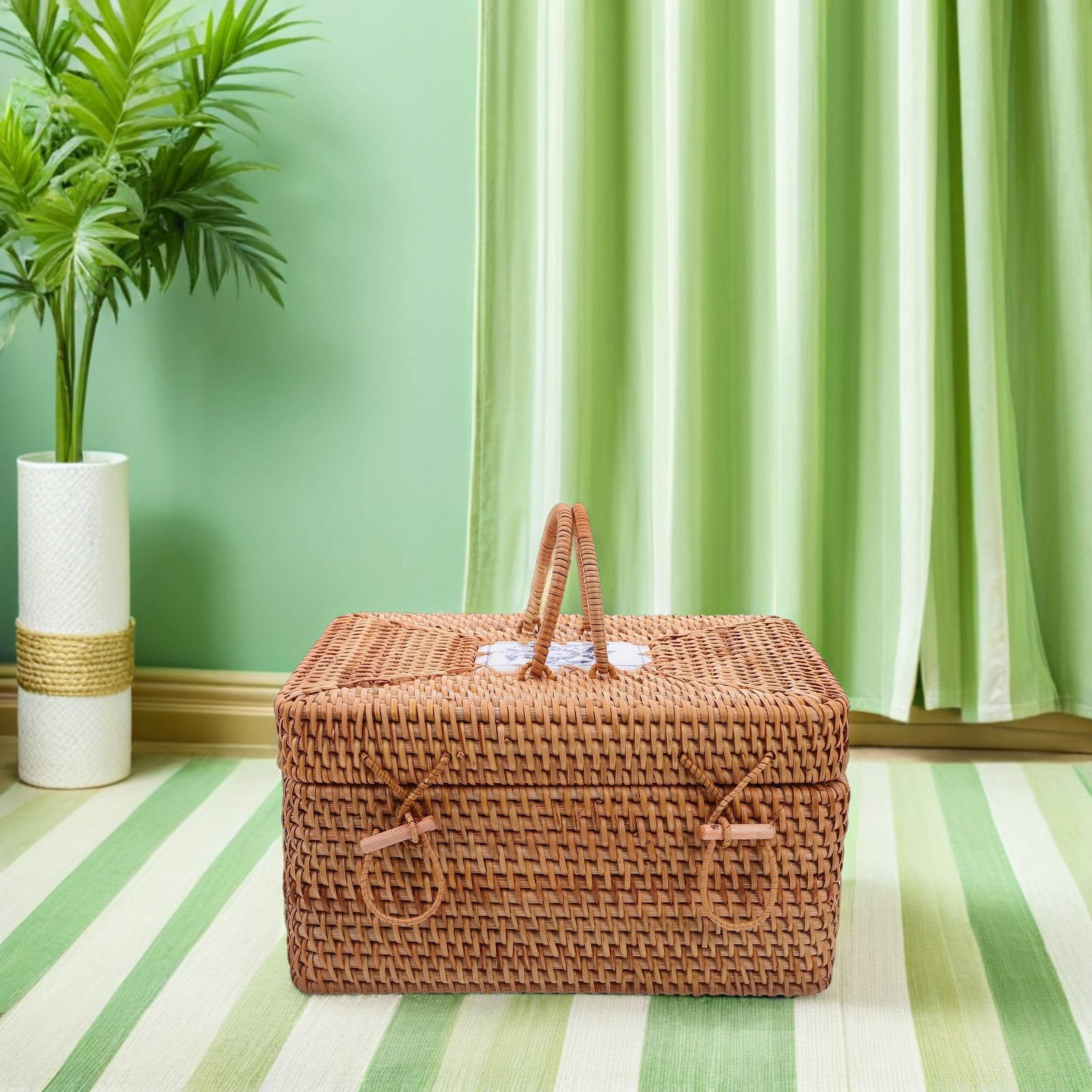 Ręcznie tkany rattanowy kosz p – Outdoor Camping Storage Box recenzja i cena